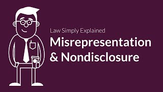 Misrepresentation and Nondisclosure  Contracts  Defenses amp Excuses [upl. by Danae]