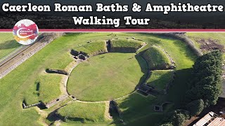 CAERLEON ROMAN BATHS amp AMPHITHEATRE WALES  Walking Tour  Pinned on Places [upl. by Berk640]