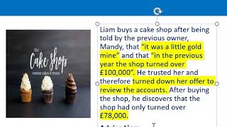 How to apply misrepresentation Liam cupcake scenario [upl. by Faxan]