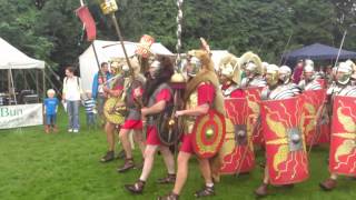 Roman Reenactment at the Amphitheatre in Caerleon Marching In [upl. by Jez]