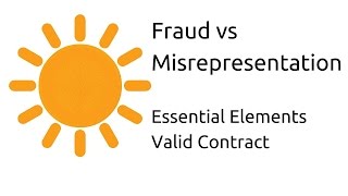 Fraud vs Misrepresentation  Other Essential Elements of a Valid Contract  CA CPT  CS amp CMA [upl. by Nagirrek]